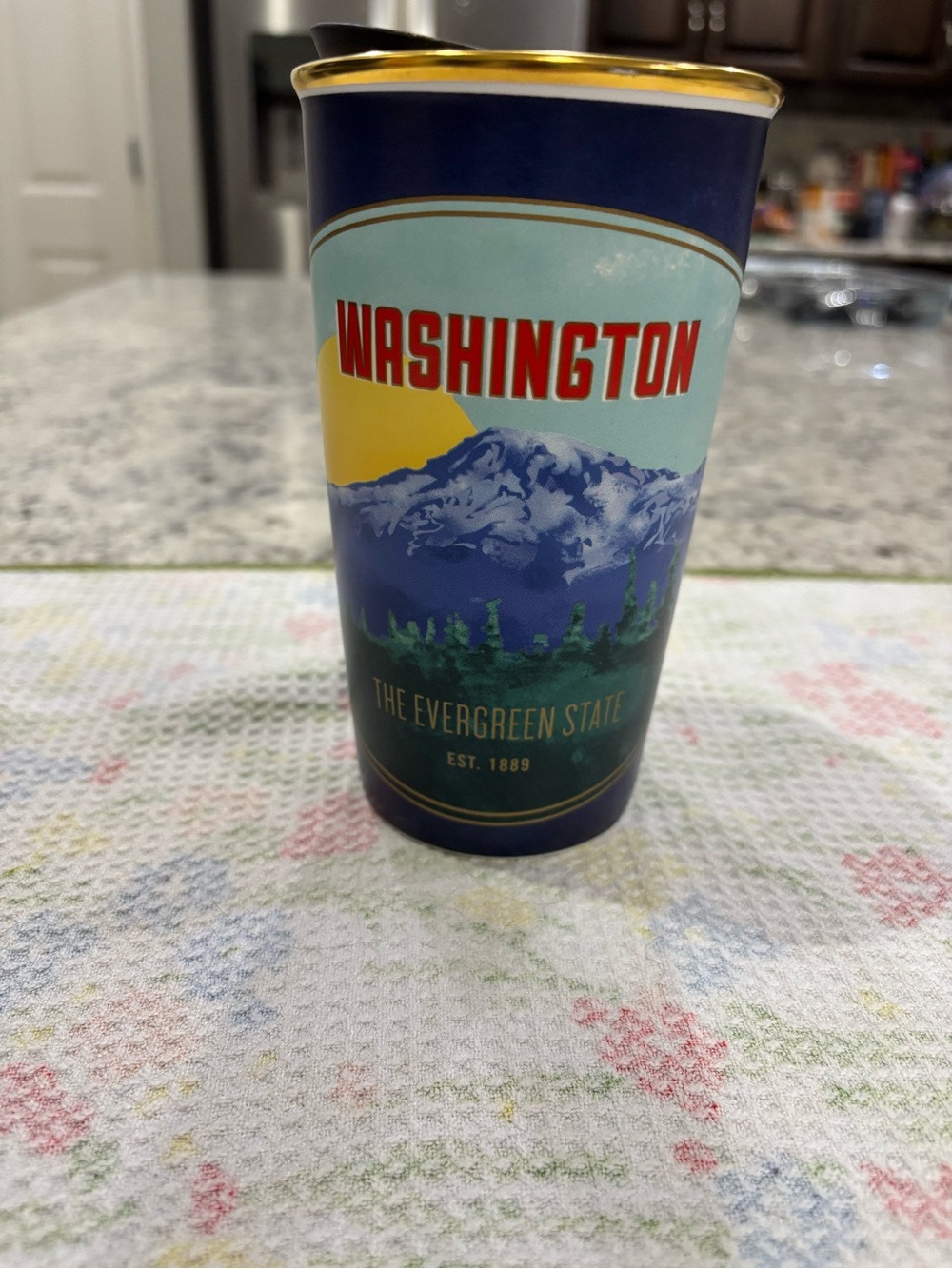 Retired 2016 Starbucks Washington Evergreen State Ceramic Tumbler.